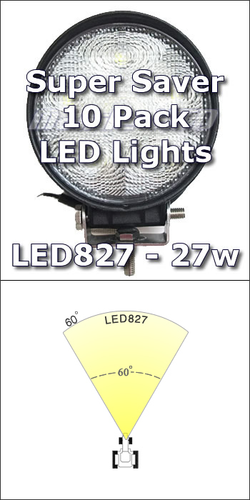 4" LED827 Work Light 10-pack